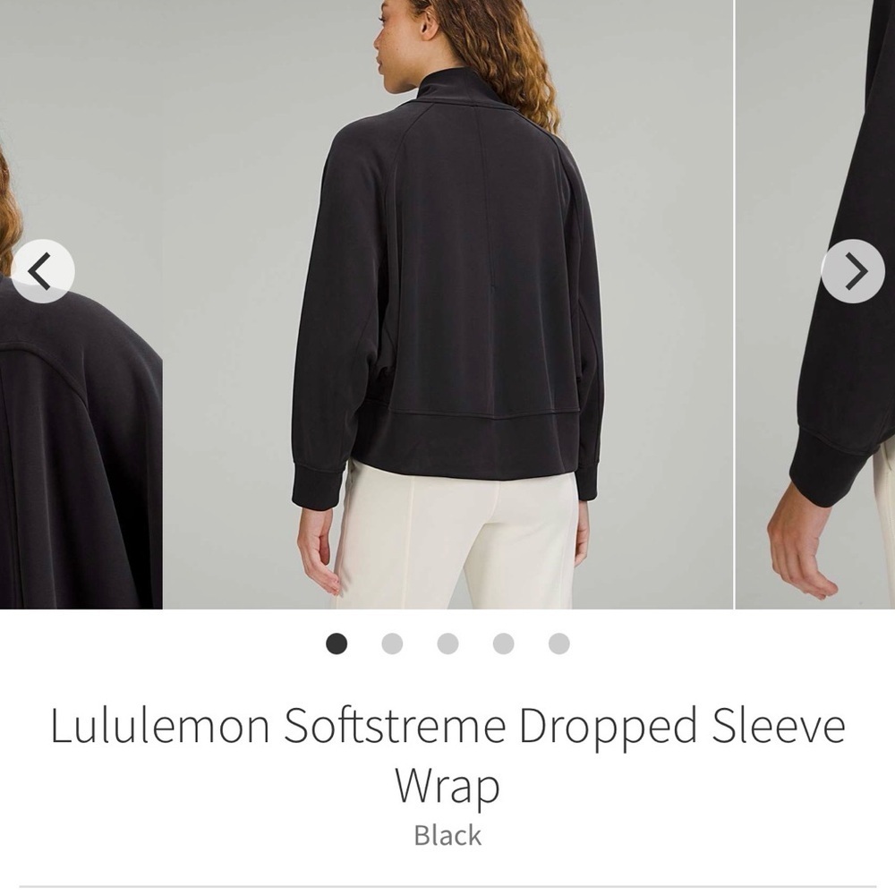 Lululemon Softstreme Drop Sleeve Wrap ~ 10 ~ Black - Picture 11 of 12